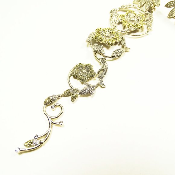 BURBERRY $1450 Half Daisy Drop & Stud Mismatched Earrings In Iris Yellow Crystal - Picture 8 of 11